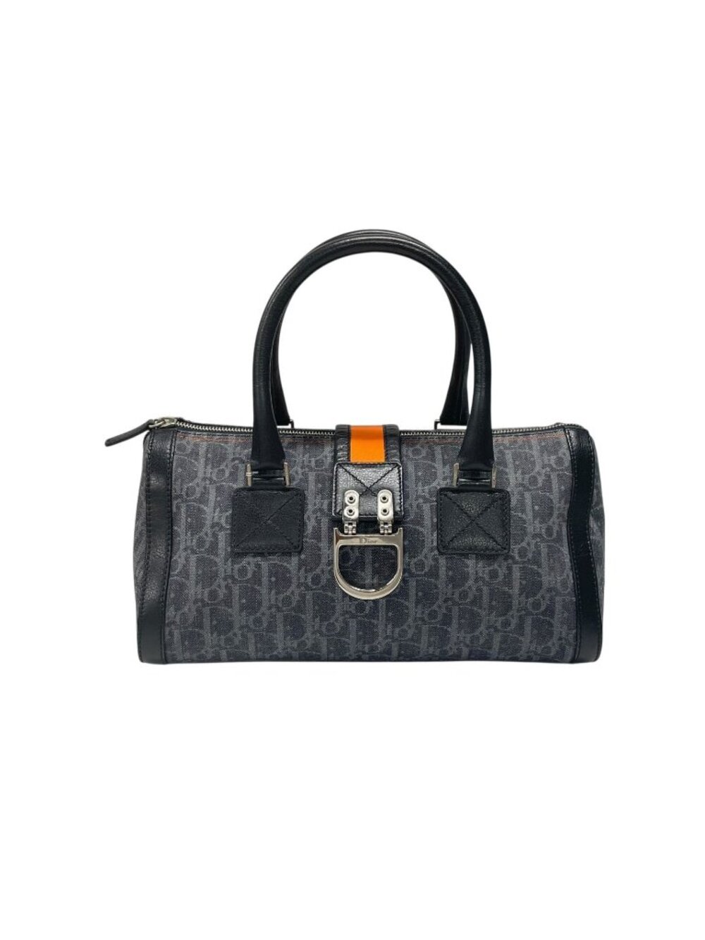 Dior Trotter Line Handbag Navy Orange Silver